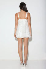 Silken Blossom Mini Dress White