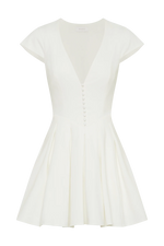 Keely Cotton Cap Sleeve Mini Dress - White