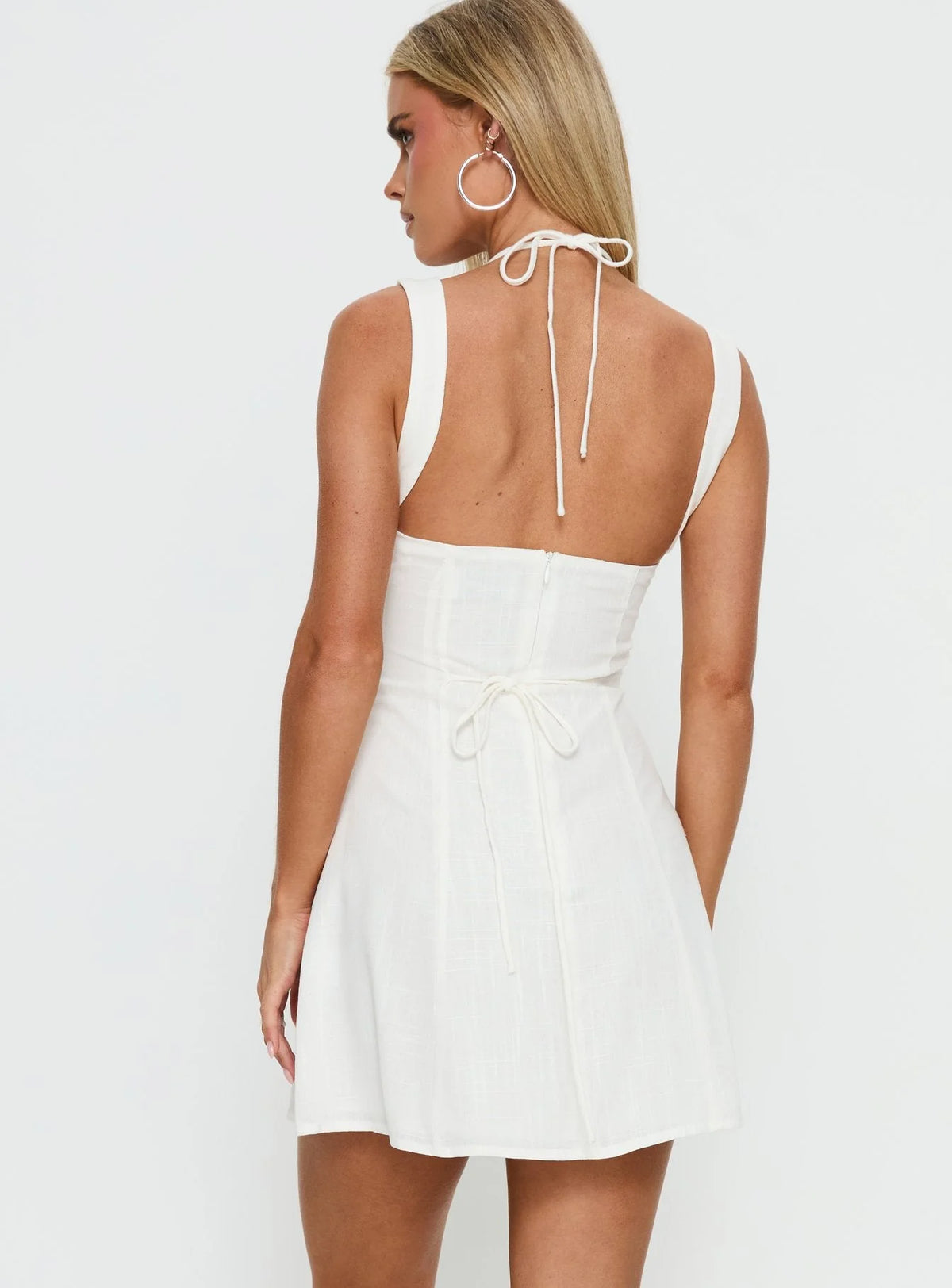 Kourtnae Halter Mini Dress White