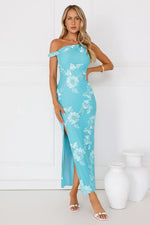 Billions Off Shoulder Mesh Maxi Dress