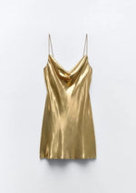 Gold Slip Mini Dress