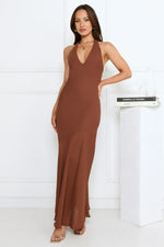 Polished Edge Halter Maxi Dress