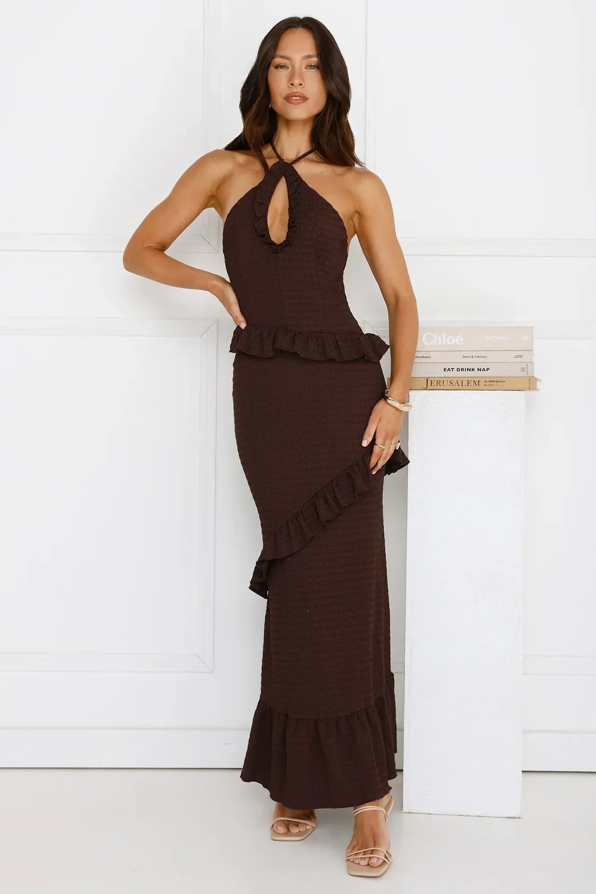 Mango Mojito Halter Maxi Dress