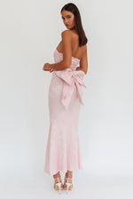 Melty Kisses Bow Back Maxi Dress Pink