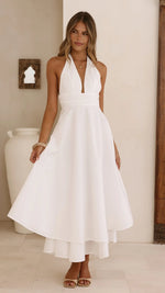 Kathy Halter Neck Maxi Dress - White