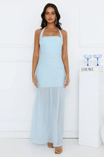 Aveline Halter Mesh Maxi Dress