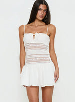 Christobela Drop Waist Lace Mini Dress White