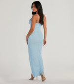 Klara Cowl Neck Faux Pearl Bead Column Dress