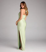 Beverly Halter Slit Long Formal Dress