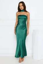 Precious Pearl Satin Maxi Dress