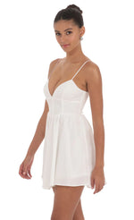 Corset Fit and Flare Dress in White