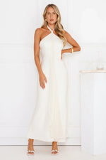 Luxora Lady Halter Satin Maxi Dress