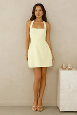 Hotel Service Halter Mini Dress