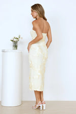 Magic Haze Strapless Mesh Midi Dress