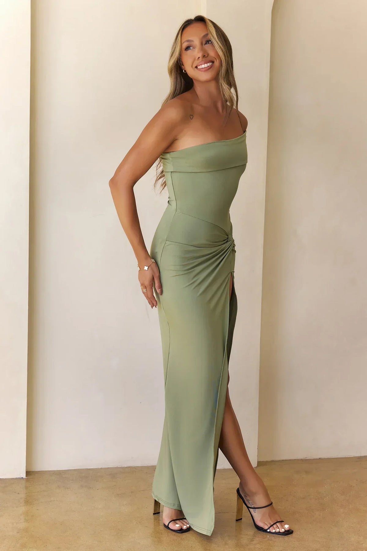Lavish Luxe Off Shoulder Maxi Dress