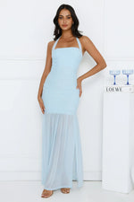 Aveline Halter Mesh Maxi Dress