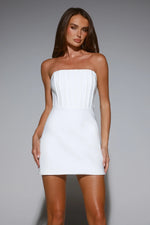 The Corset Strapless Mini Dress White