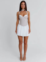 Emory Mini Dress Taupe White