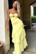 Gretta Strapless Maxi Dress - Yellow