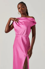 Monroe Satin Off Shoulder Maxi Dress