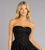 Midnight Flirt Lace Up Mini Dress