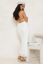 Lace Me Up Halter Maxi Dress