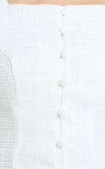 Aveline Mini Dress - Structured Button Front Dress in White
