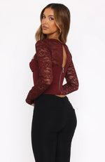 Boy's Cry Long Sleeve Bustier Wine