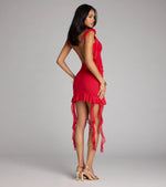Stop And Stun Rosette Ruffle Mini Dress