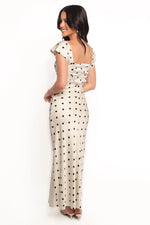 Elke Maxi Dress - Black Dot