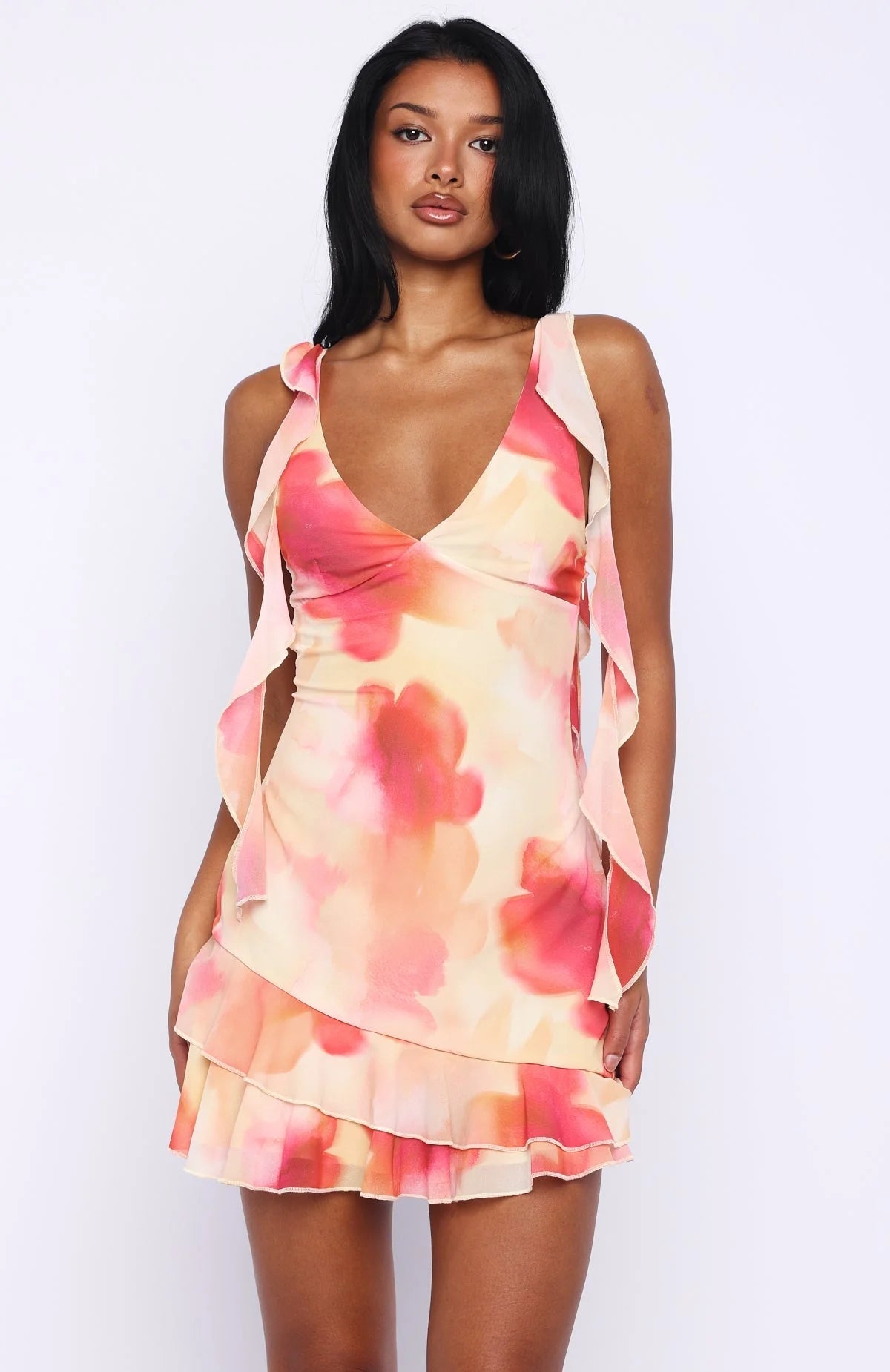 Rebel Rebel Mini Dress Honeydew Floral