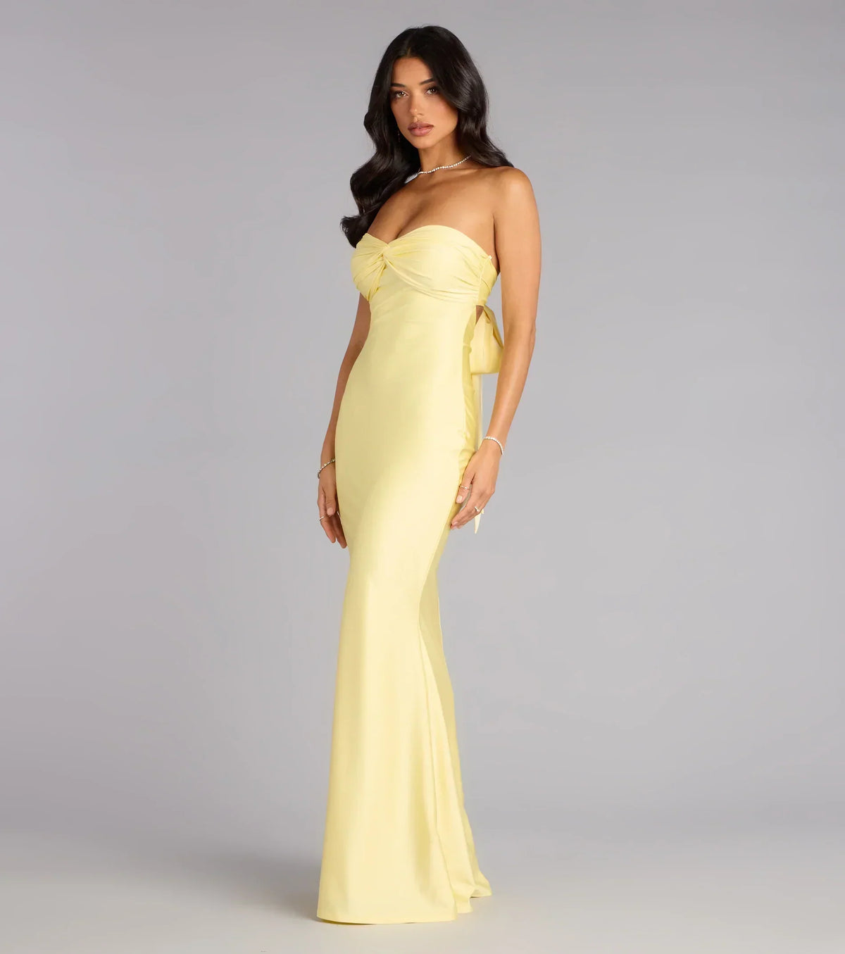 Kimberly Strapless Tie-Back Mermaid Formal Dress