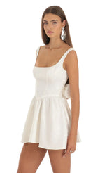 Jacquard Mini Dress in White