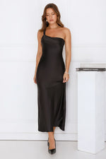Romantic Tales Satin One Shoulder Maxi Dress
