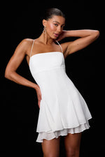Perfected Sweetness White Pleated Tiered Mini Dress