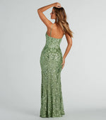 Jillian Sequin Slit Long Formal Dress