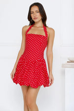 Lipstick Love Letters Halter Bubble Mini Dress