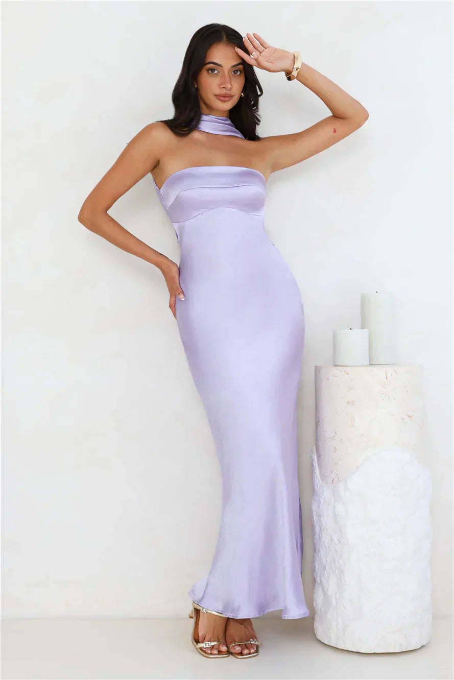 Precious Pearl Satin Maxi Dress