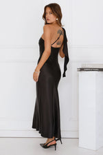 Romantic Tales Satin One Shoulder Maxi Dress