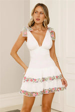 Rose Petal Romance Mini Dress White