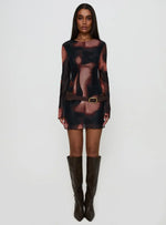 Nyxia Long Sleeve Mini Dress Multi