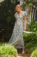 Celestine Floral Flutter Sleeve Midi Dress
