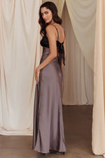 Bayleigh Low Bow Tie Back Dress Charcoal