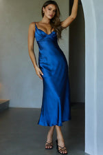 Infinity Pintuck Bust Maxi Dress Navy