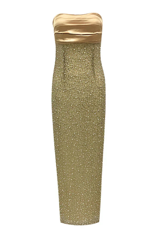 Lainey Pearls Beaded Maxi Dress