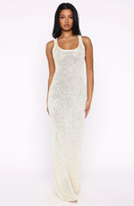 Trying To Forget Me Knit Maxi Dress Cream