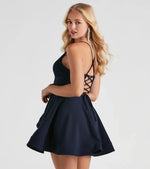 Isabella Lace-Up Back Skater Dress