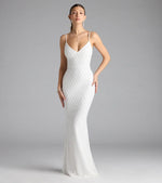 Kaylie V-Neck Bodycon Sequin Bead Formal Dress