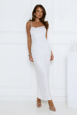 The Shine Collective Sequin Maxi Dress White