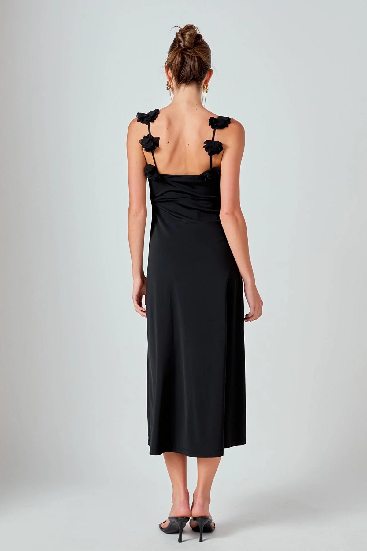 Rosette Shoulder Maxi Dress